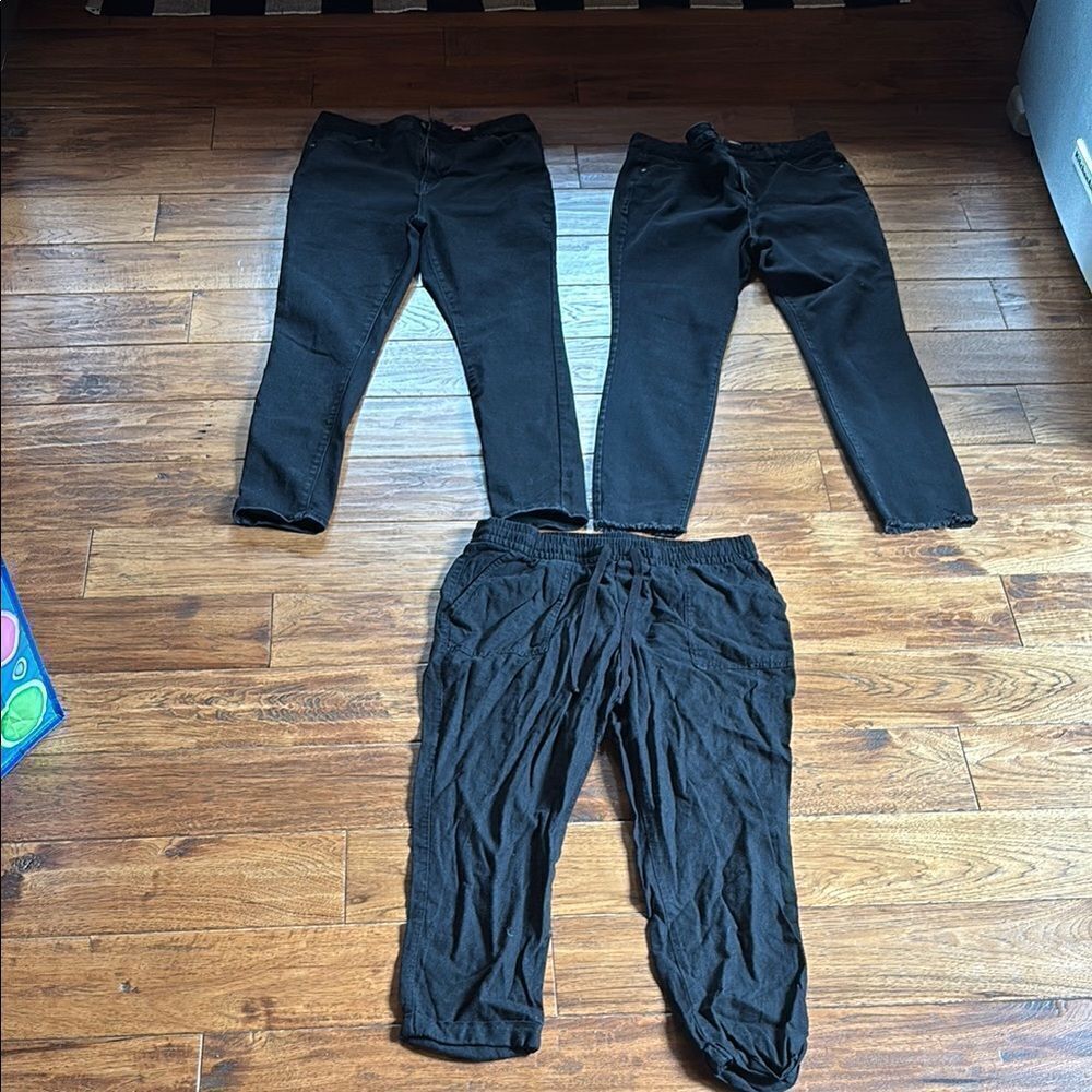 Black Denim and Linen Old Navy pants